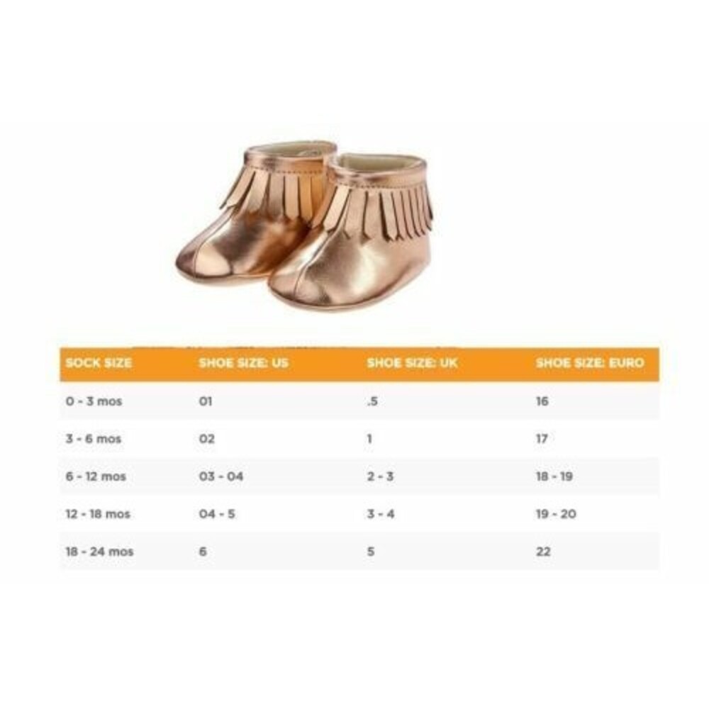 Gymboree Baby Girls Rose Gold Fringe Booties Soft Sole Crib Shoes NEW Tags 02 2 - Picture 3 of 5